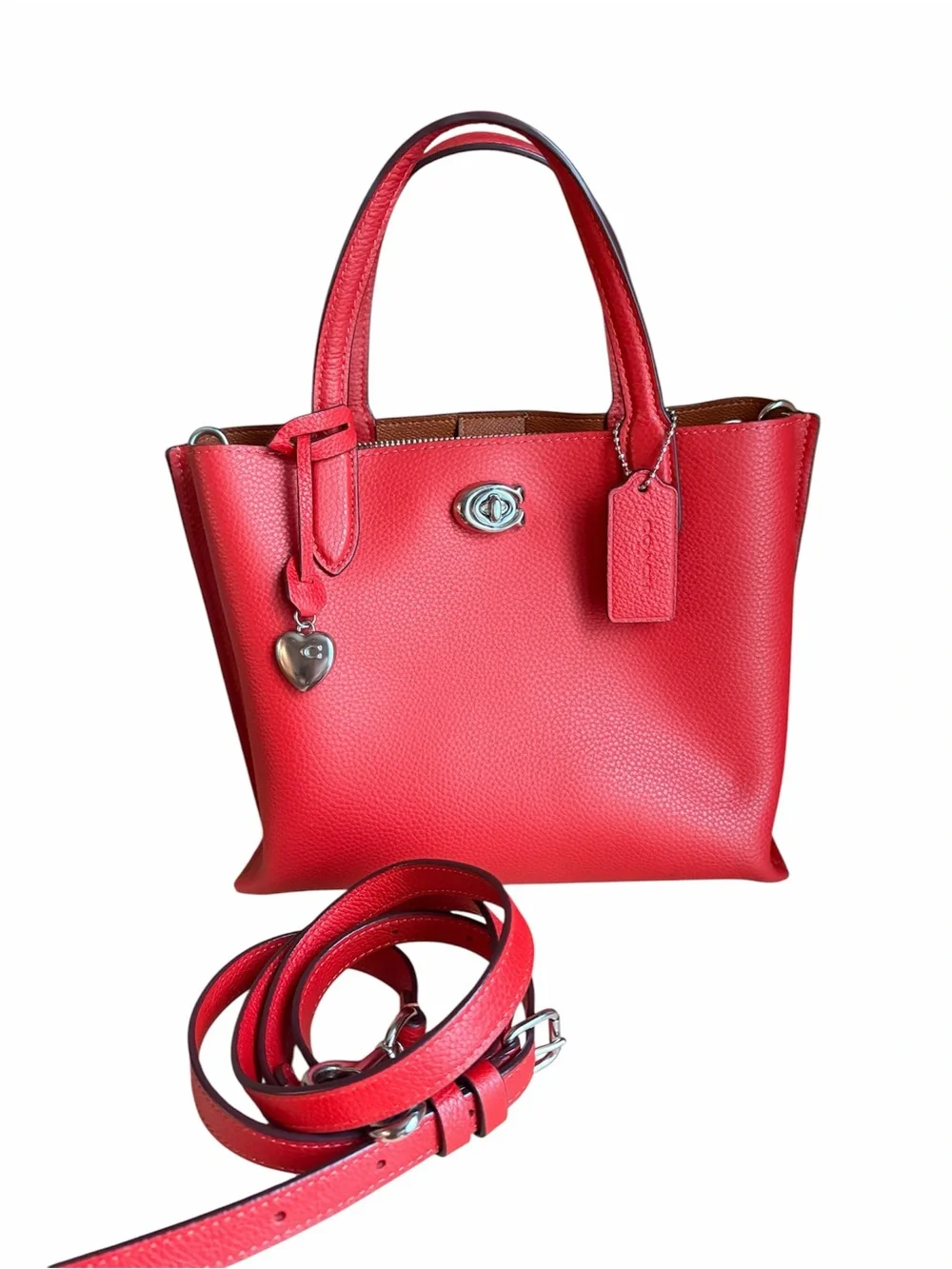 Coach Limited Edition Valentines Day Willow 24 Bag with Heart Charm